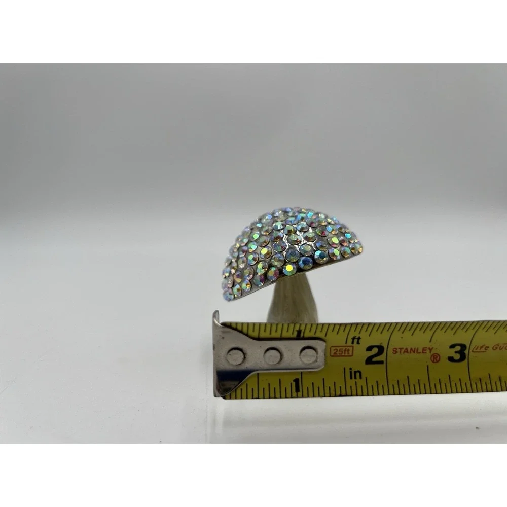 AB Crystal Mushroom Trinket Box Enamel Hinged Jewelry Keepsake‎ Box